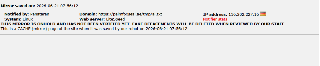 Panataran targets the website of Palmfox Seal