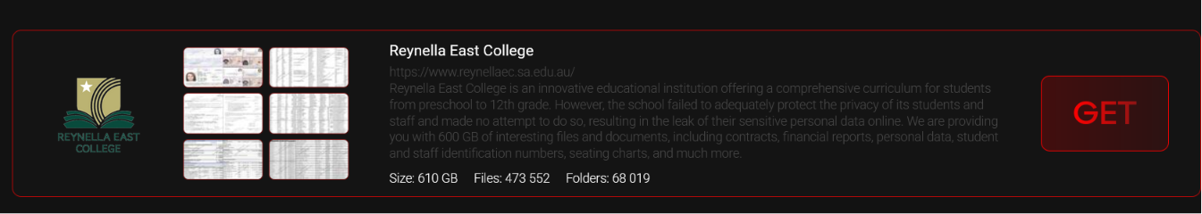 Reynella East College falls victim to INTERLOCK ransomware