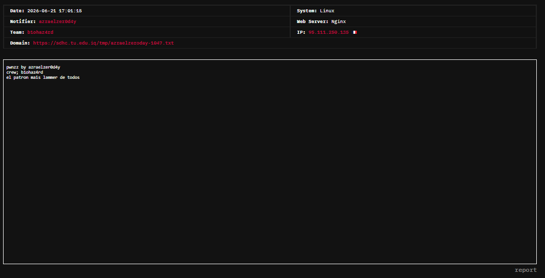 azraelzer0d4y targets the website of Southern Technical University