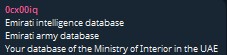 0cx00iq claims to leak UAE database