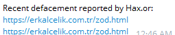 Hax.or targets the websites of Erkal Rolling Iron & Steel Trade and Industry