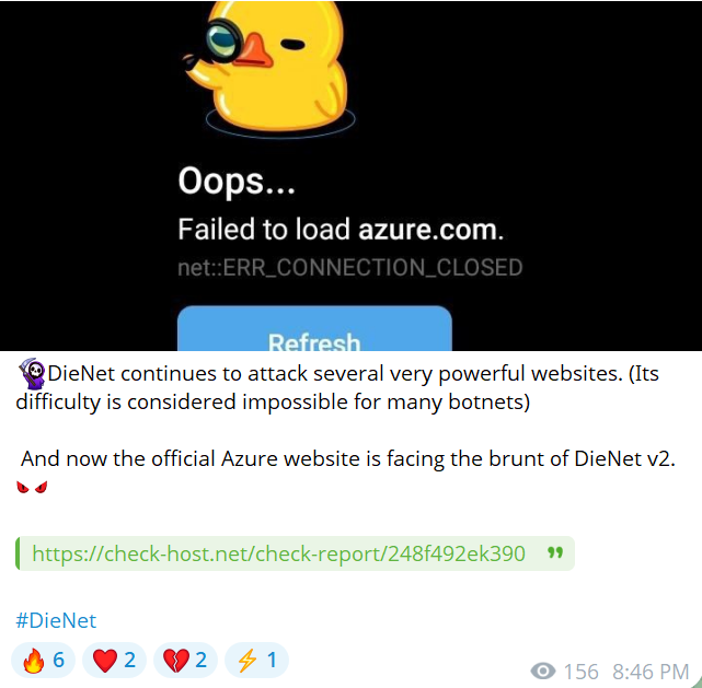 DieNet瞄准Microsoft Azure网站