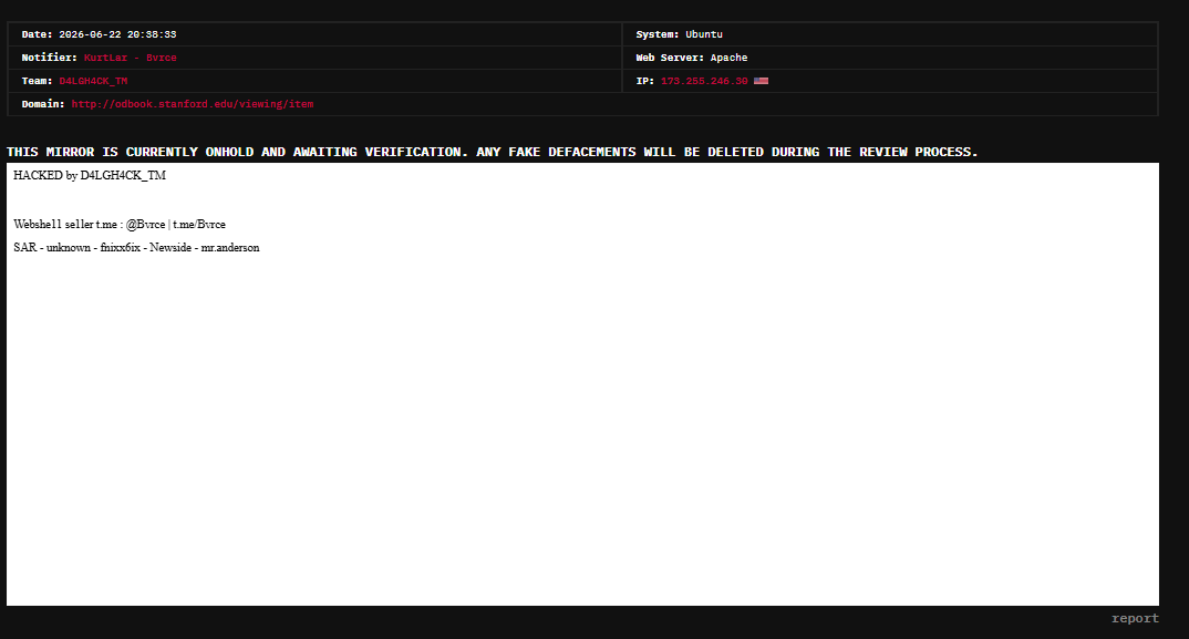 D4LGH4CK_TM targets the website of Stanford University