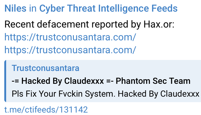 Hax.or targets the website of Trustco Nusantara