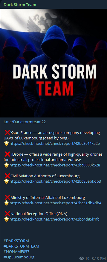 Dark Storm Team targets the website of National Reception Office
