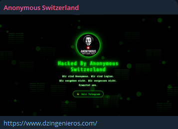 Anonymous Switzerland targets the website of DZ Engineers