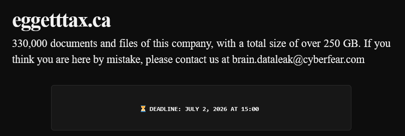 Eggett Tax Services falls victim to Brain Cipher Ransomware
