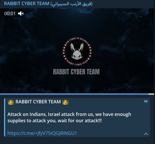 RABBIT CYBER TEAM声称针对印以