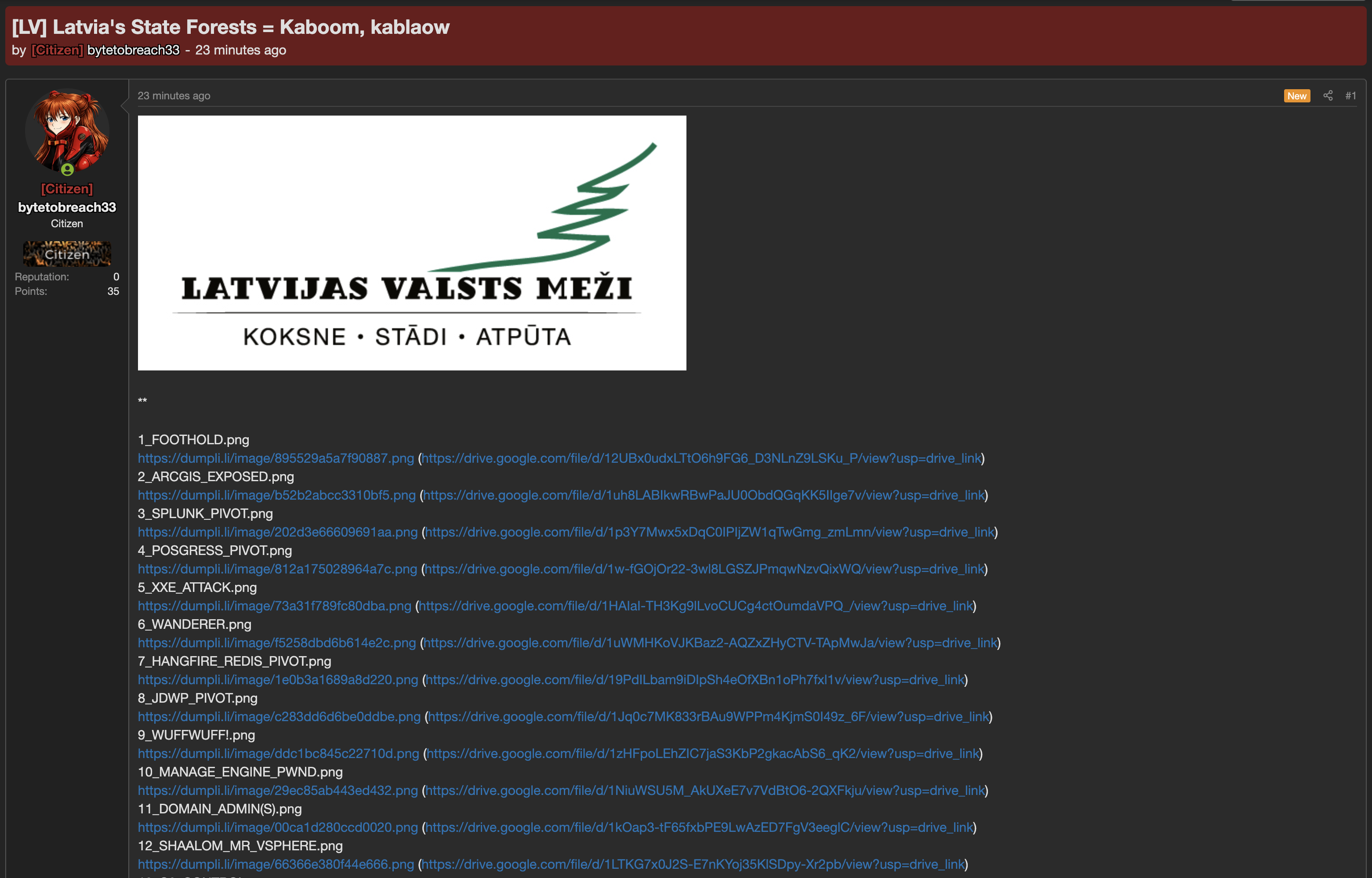 Alleged data breach of Latvijas Valsts Meži