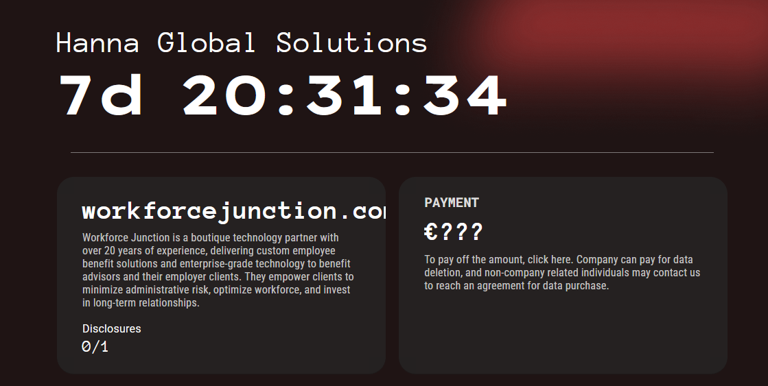 Workforce Junction成为Kill Security勒索软件的受害者
