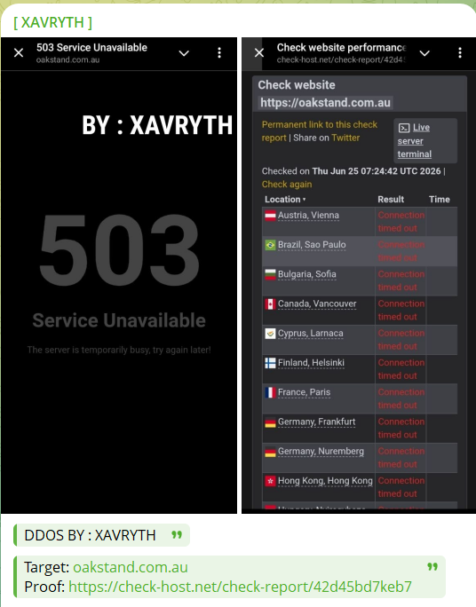 XAVRYTH targets the website of Oakstand