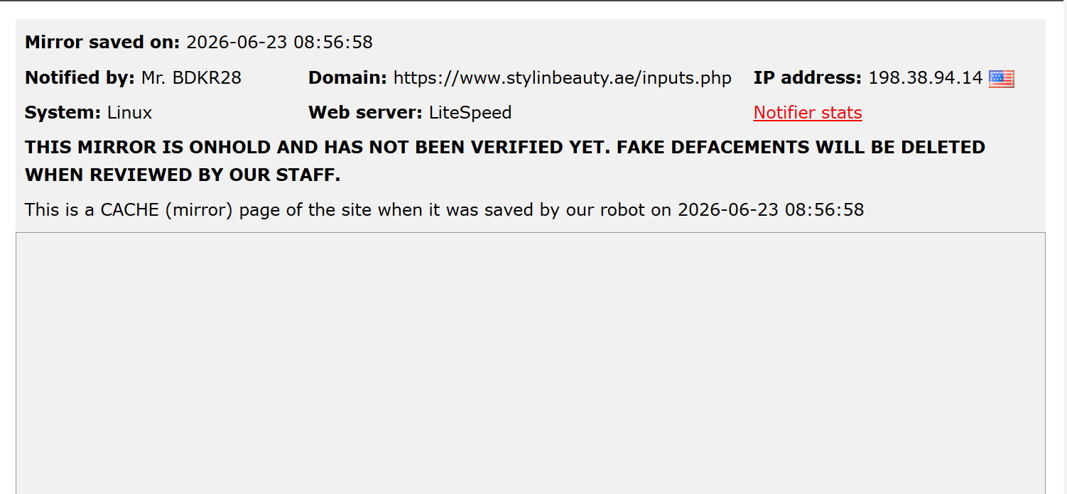 Mr. BDKR28 targets the website of Stylin Lash & Beauty Ladies Salon