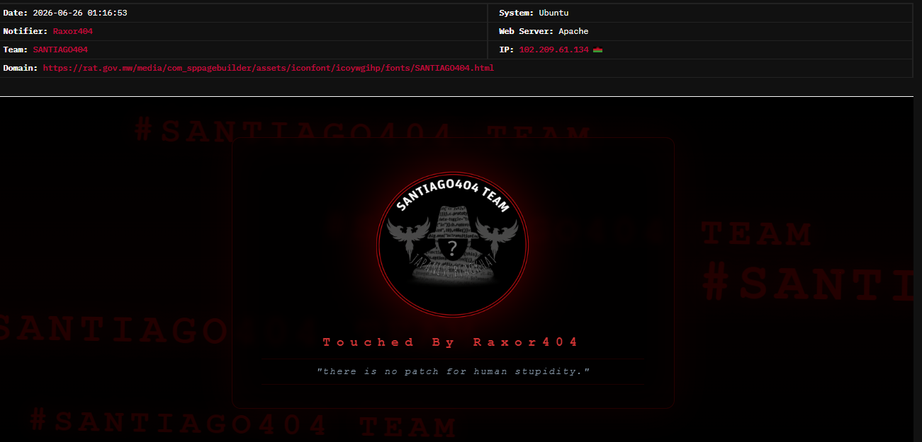 Raxor404 targets the website of Revenue Appeals Tribunal