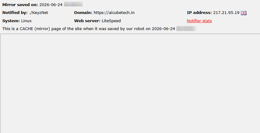./KeyzNet target the website of aicubetech.in