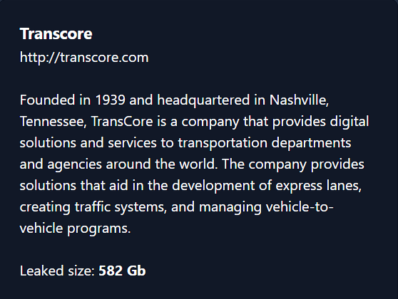 Transcore成为CHAOS勒索软件的受害者
