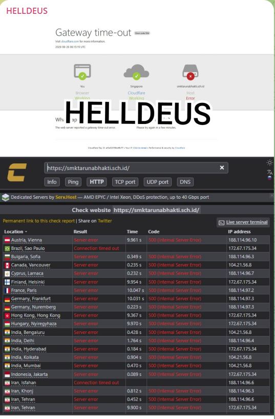 HELLDEUS targets the website of SMK Taruna Bhakti Depok