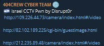 Alleged unauthorized access to unidentified cctv systems in Israel
