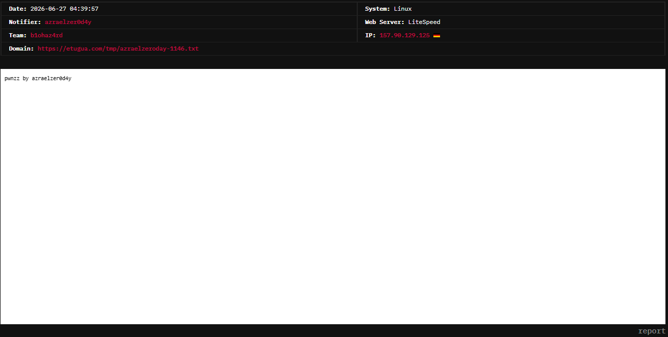 azraelzer0d4y targets the website of etugua.com
