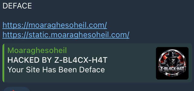 Z-BL4CX-H4T targets the website of Moaraghe Soheil