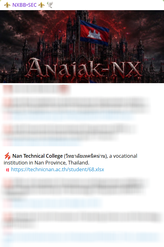 Alleged data breach of Nan Technical college