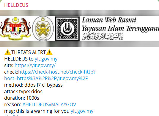 HELLDEUS targets the website of Yayasan Islam Terengganu