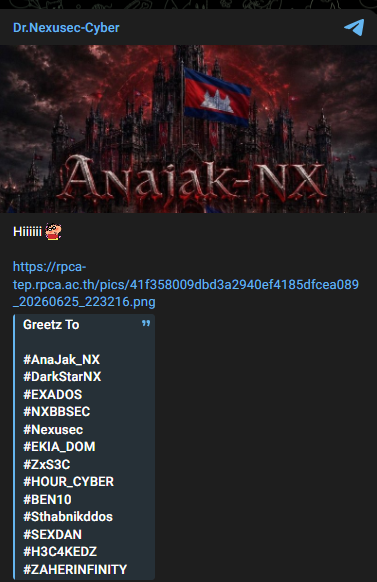 Dr.Nexusec-Cyber target the website of RPCA Language Testing Center