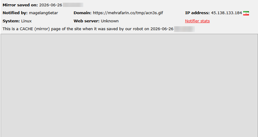 magelang6etar targets the website of Mehrafarin
