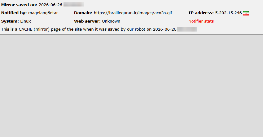 magelang6etar targets the website of Braille Quran