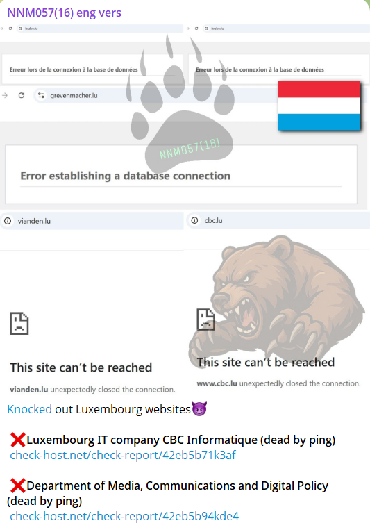 NoName targets the website of Pétange Municipal Administration