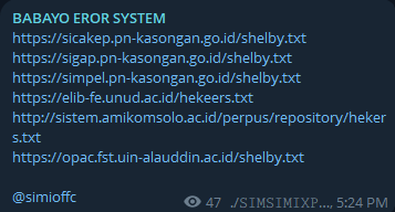 BABAYO EROR SYSTEM targets the website of Alauddin Islamic State University