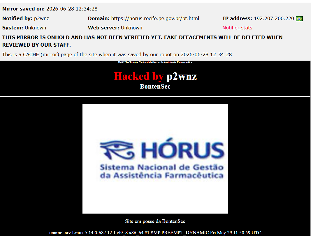 p2wnz targets the website of HÓRUS