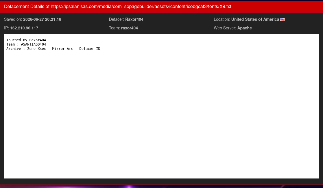 Raxor404 targets the website of Alani