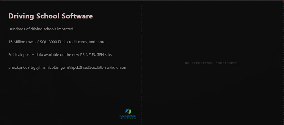 Driving School Software falls victim to Prinz Eugen Ransomware