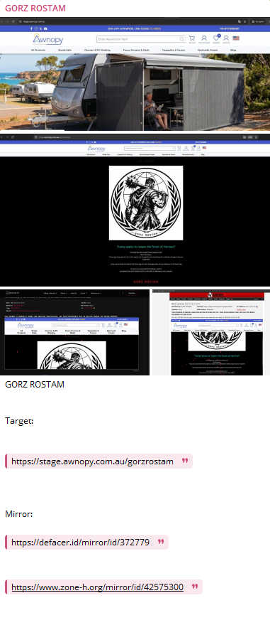 GORZ ROSTAM targets the website of AWN Pty Ltd