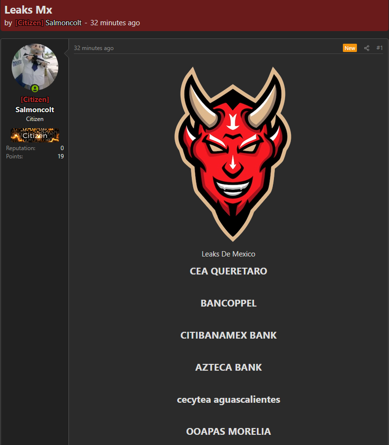 Alleged leak of various Mexican databases