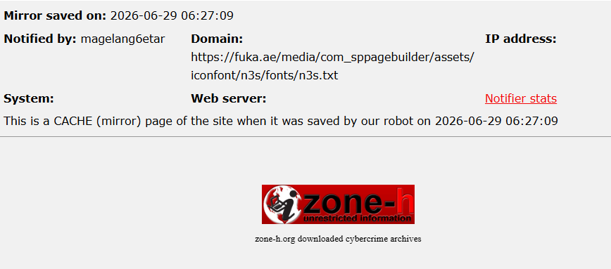 magelang6etar targets the website of FUKA FZE