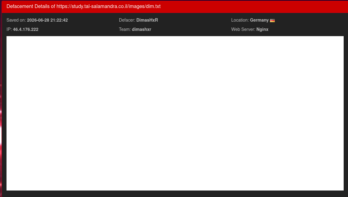 DimasHxR targets the website of Tal Salamandra Studio