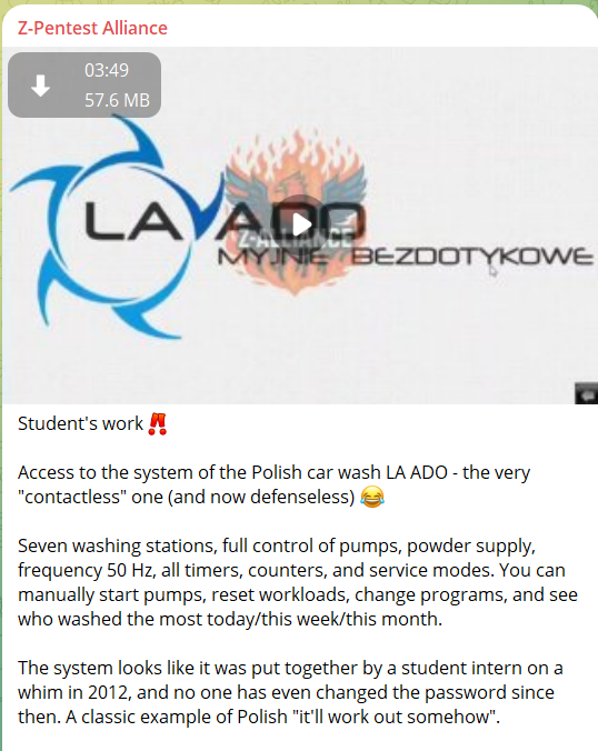 Alleged unauthorized access to LA ADO car wash in Poland