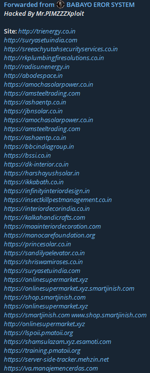 BABAYO EROR SYSTEM targets the website of ashaentp.co.in