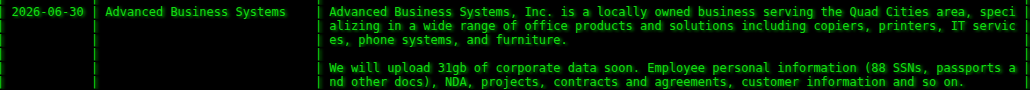 Advanced Business Systems falls victim to akira Ransomware