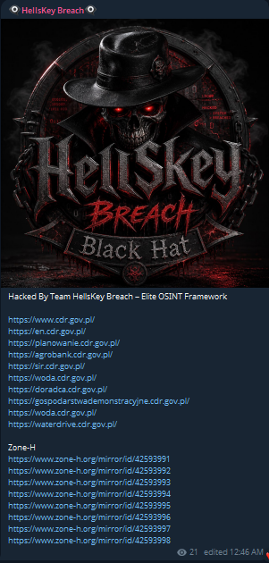 HellsKey Breach targets the website of Agricultural Advisory Centre in Brwinów