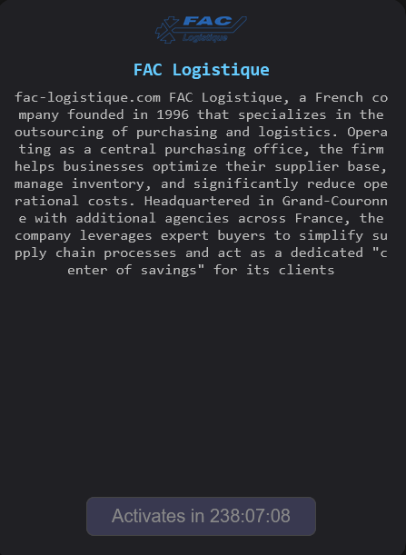 FAC LOGISTIQUE falls victim to The Gentlemen ransomware